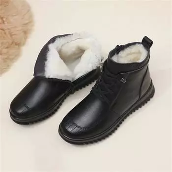 Winter Genuine Leather Women s Boots Keep Warm Thick Wool Cowhide Women s Snow Boots Mom s Boots Comfortable Women Shoes 35