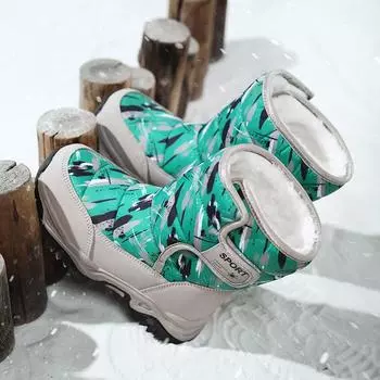 Зимние сапоги для девочек до середины голени Детские походные ботинки Зимние сапоги для мальчиков Повседневные ботинки для детей Ботинки Охотничьи сапоги Сапоги для девочек до колена с мехом EU: 38 чёрный