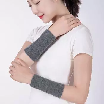 Winter Gloves Wrist Guard Men and Women Elbow Joint Ladieswear Wrist Protector Elbow Guard Arm Warm-Keeping and Cold-Proof Winter Sheath [15cm length] dark gray L