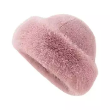 Winter Hat For Women Faux Fur Fluffy Bucket Hat For Women Luxury Plush Thicken Snow Fur Bucket Hat Soft Panama Cap 56-58cm