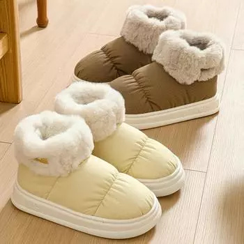 Winter Home Slippers For Men House Shoes With Fluffy Eva Waterproof Indoor Male Slipper High Quality Cotton Sandals Anti-Slip 3637