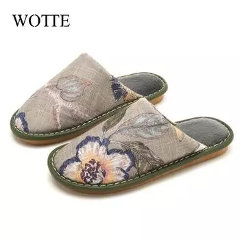 Winter Household Bedroom Men Cotton Slipper Warm Furry Men Women Shoes Indoor Slippers Warm Plush Home Slipper Ladies Flip Flop 25(Suit 35-36) зелёный