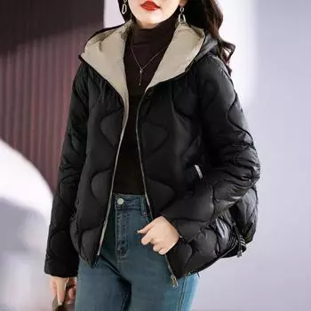 Winter Jacket WomenOuterwear Women Coat Hooded Cotton Parkas Ladies Quilted Coat XXL