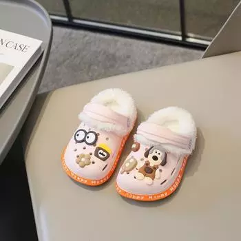 Winter Kid House Shoes Waterproof Non Slip Home Slippers Boys Girls Plush Warm Soft Light Indoor Garden Shoes Children Slippers 150mm жёлтый