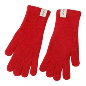 Winter Knitted Gloves Stretchy Warm Gloves Solid Color Fingered Gloves for Cold Weather Girls Men Women And Teens