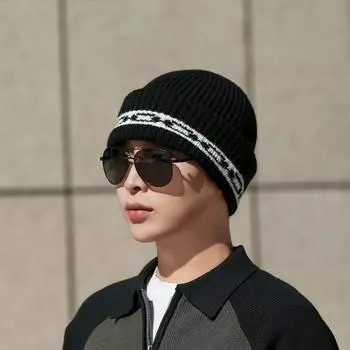 Winter Knitted Hat Men S Balaclava Hat Men S And Women S Same Outdoor Warm Windproof Riding Wool Hat one size fits all белый