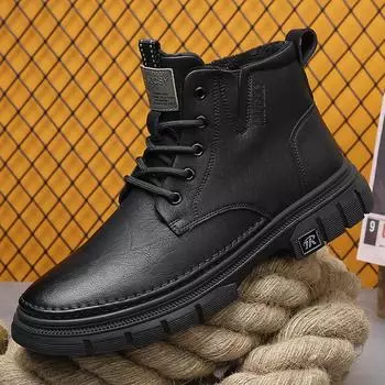 Winter Martin boots men s genuine leather 2024 new tooling boots retro American British style men s high-top trendy leather boots 38