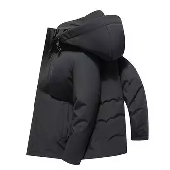 Winter Men s Business Mid-length Down Jacket New Year s Removable Hooded Men s White Duck Down Jacket for Men M темно-синий