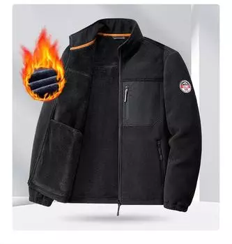 Winter Men s Cashmere Jacket Retro Versatile Chest Zipper Design Warm Stand Up Collar Coat 2024 Outdoor Versatile Men s Clothing XXXXXL