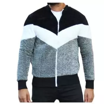 Winter Men s Coat Coat Zipper Jacket Fur Coat for Men M зелёный