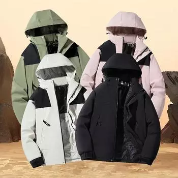 Зимняя мужская куртка с хлопковой подкладкой, мужская и женская ветрозащитная и водонепроницаемая куртка для альпинизма и активного отдыха из утолщенного хлопка, куртка S чёрный