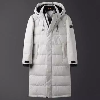 Winter Men S Mid -Length Casual Thick Coat S чёрный