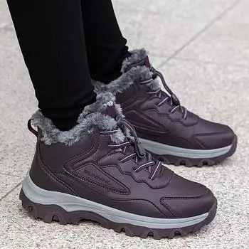 Winter middle-aged and elderly walking shoes mother shoes leather surface waterproof sports shoes non-slip father shoes elderly shoes 36