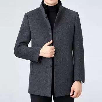 Winter mink fur collar double-sided cashmere coat men s warm down liner jacket mid-length woolen top 170