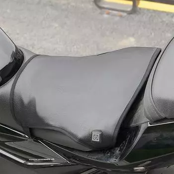Winter Motorcycle Electric Heating Thickened Leather Cushion Three-speed Temperature Control Waterproof Warm Cushion Cover Tools чёрный