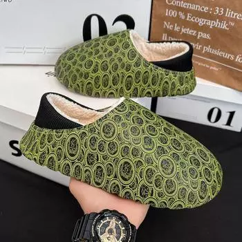 Зимние новые теплые тапочки Baotou, мужские и женские хлопковые тапочки, водонепроницаемые домашние мужские и женские хлопковые туфли для пар 36-37 чёрный