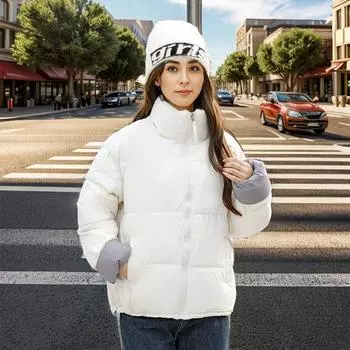 Зимняя новая одежда маленькая свободная мода дорожная утолщенная одежда для хлеба короткая хлопковая маленькая куртка женская M красный