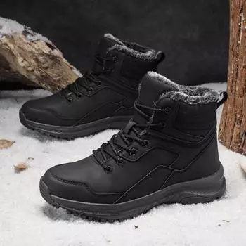 Winter new cotton boots men s casual cotton shoes piled thickened snow boots warm outdoor mountaineering high-top cotton boots 39 жёлтый
