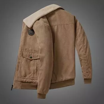 Winter new cotton clothes men s fleece thickened corduroy winter coat men s jacket M