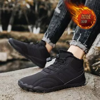 Winter new cotton shoes cross shoes men s and women s fleece thickened warm casual shoes high-top non-slip couple snow boots men s shoes 36