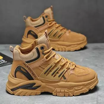 Winter new labor insurance men s shoes work waterproof and non-slip thick sole heightening outdoor sports mountaineering casual warm single shoes 39 чёрный
