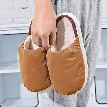 Зимние новые мужские теплые туфли на хлопковой подкладке для пар, домашняя обувь, мужские тапочки, короткие, нескользящие, мягкие, на толстом каблуке, уютные домашние тапочки 36-37