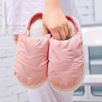 Winter New Male Warm Couple cotton-padded shoes Indoor Shoes Men Slippers Short Non-slip Soft Thick Heel Cozy Home slippers 36-37