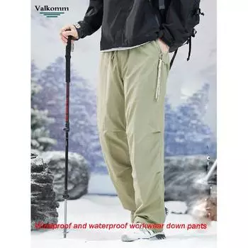 Winter New Men S Down Pants, Waterproof Duck Down Pants For Outerwear, Loose And Extremely Cold Warm Down Work Pants M чёрный