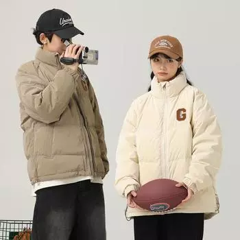 Зимняя новая мужская куртка корейского стиля с утолщенным теплым воротником-стойкой 90% белого утиного пуха, модная куртка в стиле знаменитостей из Интернета M