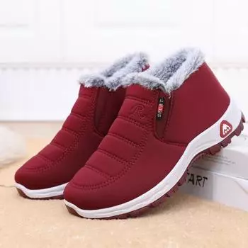 Winter new old Beijing cotton shoes women s sports and leisure velvet thickened warm snow boots women s 42 large size 35 чёрный