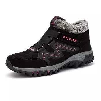 Winter new snow boots large size tooling men s shoes velvet warm outdoor sports casual couple short autumn boots 35 фиолетовый