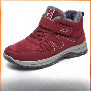 Новые зимние ботинки для снега Женские хлопковые ботинки Бархатные утолщенные хлопковые ботинки Женские ботильоны Теплая прогулочная обувь 36