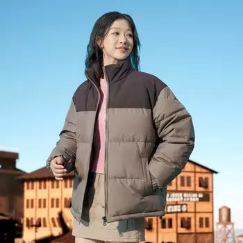 Зимняя новая стильная утепленная куртка-пуховик на утином пуху, молодежная мода, воротник-стойка, подходящая по цвету повседневная куртка, универсальная M