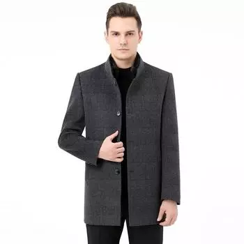 Winter new style middle-aged men s double-sided woolen coat mink fur collar down liner warm cashmere jacket for men 170