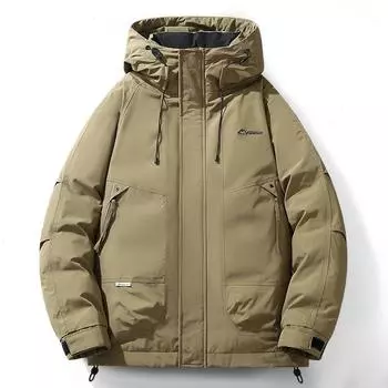 Winter New Thickened Hooded Jacket Fashion Trend Casual Versatile Down Coat L хаки