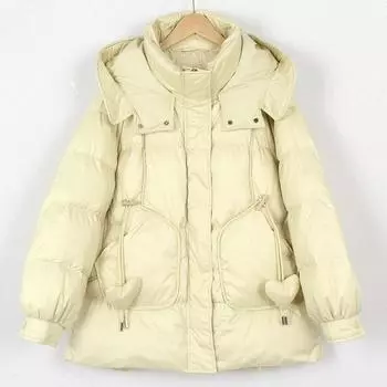 Зимняя новая женская теплая утепленная пуховая куртка с капюшоном M