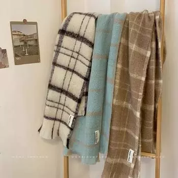 Winter New Women S Scarf With High-End And Versatile Korean Style Tassel Scarf, Warm And Thick Shawl, Beige Trendy 220*40cm