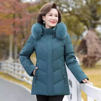 Winter New Women s White Duck Down Warm Down Jacket XL