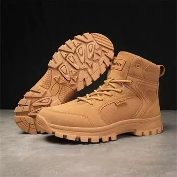 Winter Outdoor Men s Hiking Boots Brown High Top Trekking Shoes Men Comfortable Non-slip Climbing Shoes Men zapatillas de hombre 39