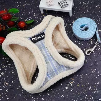 Winter Pet Dog Harness Soft Puppy Cat Harness Leash Set Warm Dogs Clothes No Pull Adjustable Vest For Small Dogs French Bulldog XXS