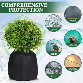 Winter plant antifreeze protection cover fully wrapped antifreeze protection cover potted flower warm cover anti-frost warm чёрный