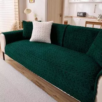 Winter plush sofa cushion non-slip thickened warm seat cushion thickened Nordic simple modern leather sofa cover towel 70*70cm