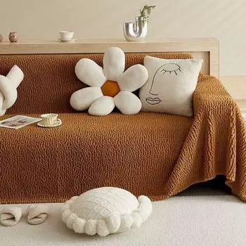 Winter Plush Sofa Towel Thickened Sofa Bed Warm Blanket Armrest Backrest Cushion Full Covering Cloth Towel 180X90CM