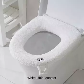 Winter Plush Toilet Cushion Thickened Household with Handler Toilet Cover Washable Toilet Cover #3705