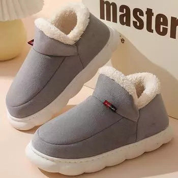 Winter Plush Warm Comfortable Men Shoes Soft Sole Casual Home Women Non-slip Boots Indoor Outdoor Flats Ankle Short Boots 36-37