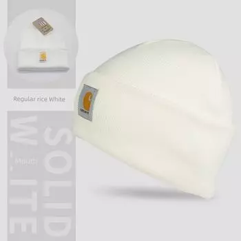 Winter Running Hat Men s Knitting Pure Cotton Wool Cycling Bicycle Outdoor Ski Windproof Beanie Hat Winter Warm Hat [Regular cap] Rice White