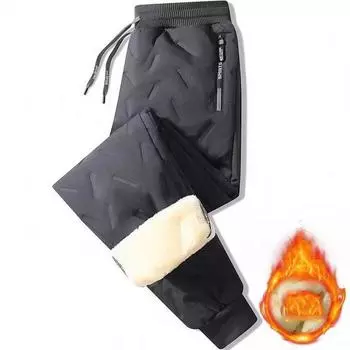 Winter Running Pant Cashmere Thicken Fleece Windproof Sweatpants Men Joggers Cotton Warm Pants Male Waterproof Thermal Trousers 7XL