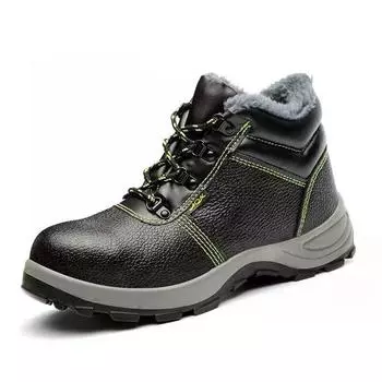 Зимние защитные ботинки, мужские защитные ботинки со стальным носком, рабочие кожаные ботинки, непромокаемые ботинки, водонепроницаемые мужские ботинки H521 35
