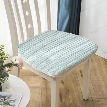 Подушка для зимнего сиденья с набивкой, противоскользящая, быстро восстанавливающая форму, съемный чехол, утолщенная, пушистая, плюшевая подушка для дивана и кресла M бежевый