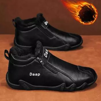 Winter Shoes Mens Snow Boots Thick Fur Non-slip Sneakers Male Ankle Boots 44